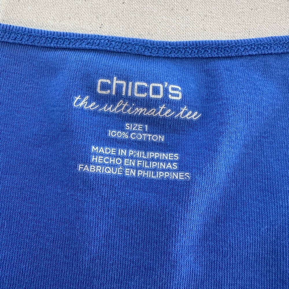 Chico's Vibrant coral,and blue tanks set of 2